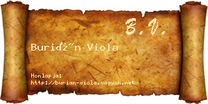 Burián Viola névjegykártya